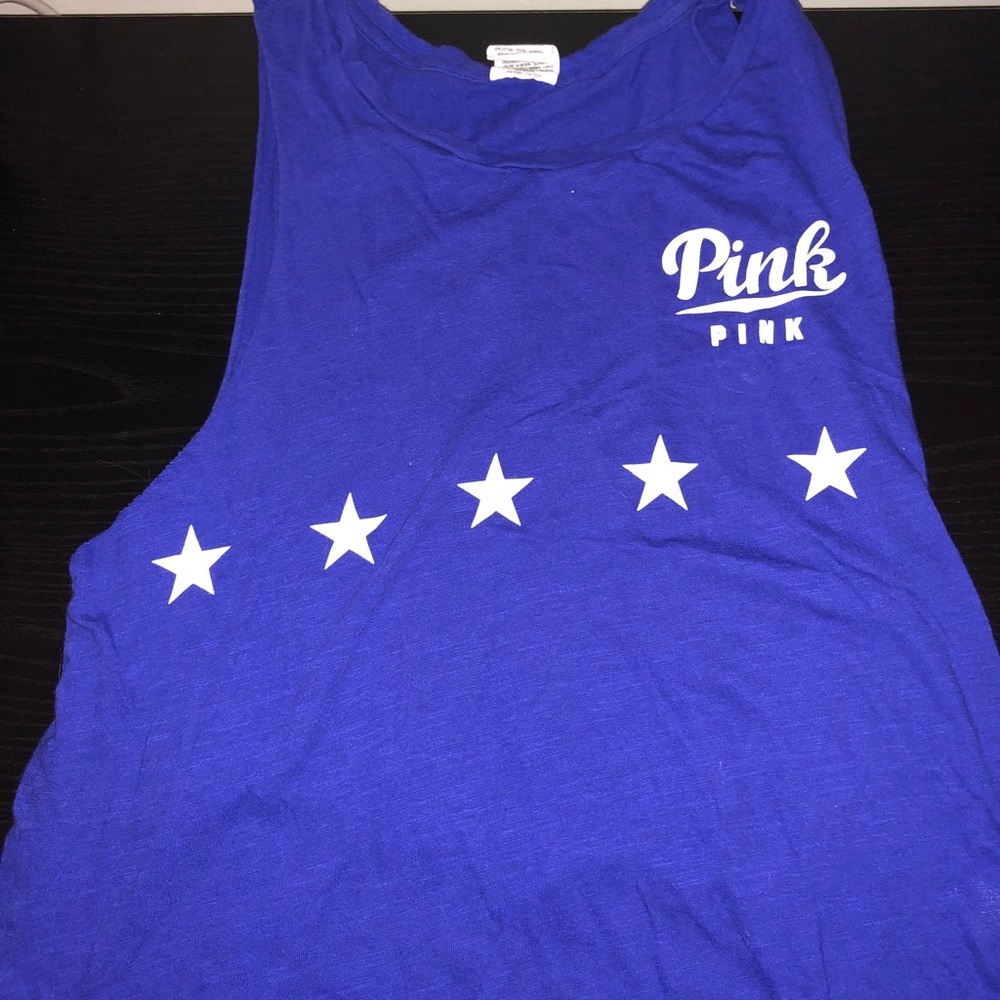 Pink Victoria’s Secret Tank Blue Party